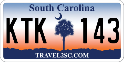 SC license plate KTK143