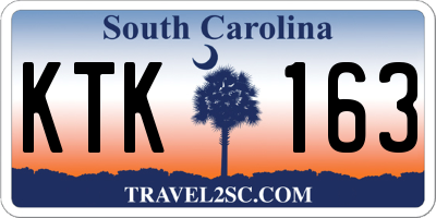 SC license plate KTK163