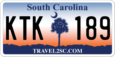 SC license plate KTK189