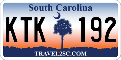 SC license plate KTK192