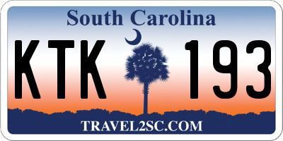 SC license plate KTK193