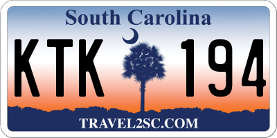 SC license plate KTK194