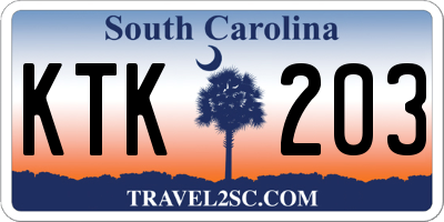 SC license plate KTK203
