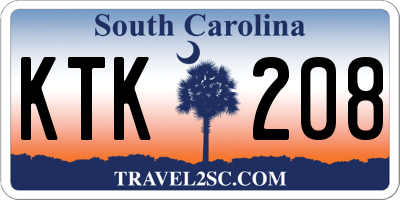 SC license plate KTK208