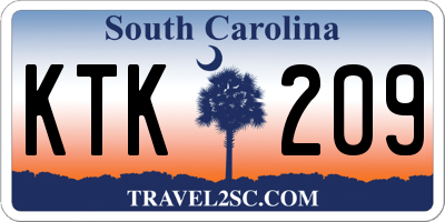 SC license plate KTK209