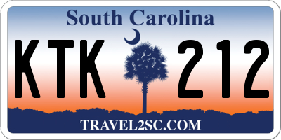 SC license plate KTK212