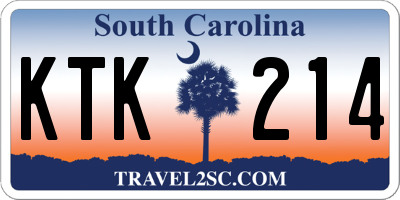 SC license plate KTK214