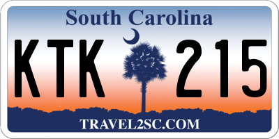 SC license plate KTK215