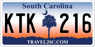 SC license plate KTK216