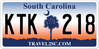 SC license plate KTK218