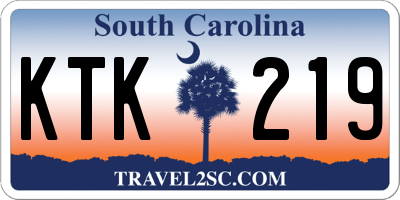 SC license plate KTK219