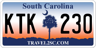 SC license plate KTK230