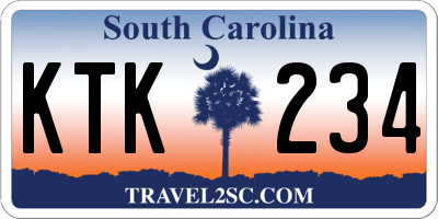 SC license plate KTK234