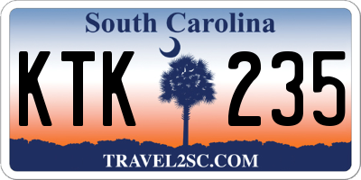 SC license plate KTK235