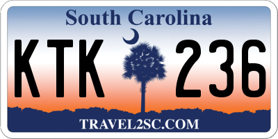 SC license plate KTK236
