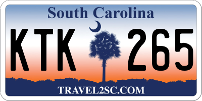 SC license plate KTK265