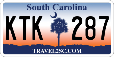 SC license plate KTK287
