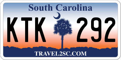 SC license plate KTK292