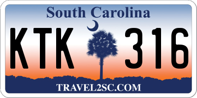 SC license plate KTK316