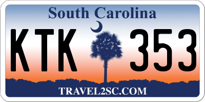 SC license plate KTK353