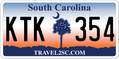 SC license plate KTK354