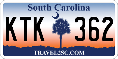 SC license plate KTK362