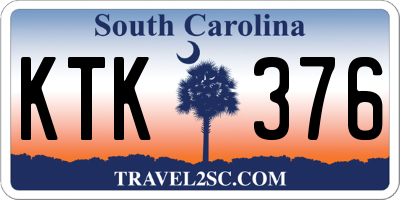 SC license plate KTK376
