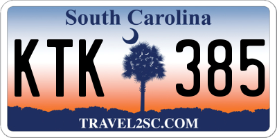 SC license plate KTK385