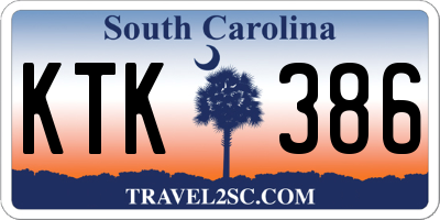 SC license plate KTK386