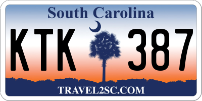 SC license plate KTK387