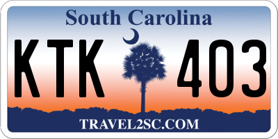 SC license plate KTK403