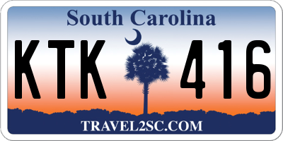 SC license plate KTK416