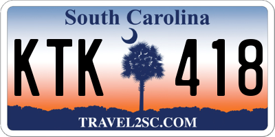 SC license plate KTK418