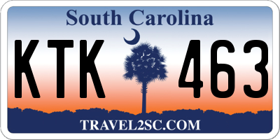 SC license plate KTK463