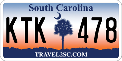 SC license plate KTK478