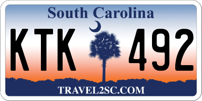SC license plate KTK492