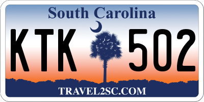 SC license plate KTK502