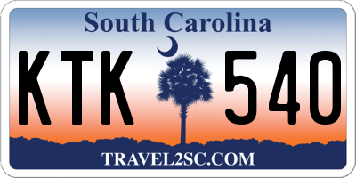 SC license plate KTK540
