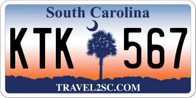 SC license plate KTK567