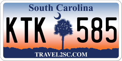 SC license plate KTK585