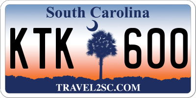 SC license plate KTK600