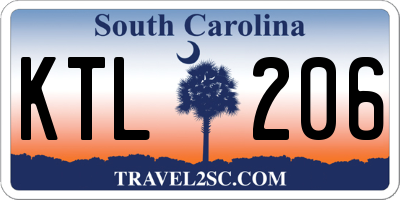 SC license plate KTL206