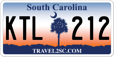 SC license plate KTL212