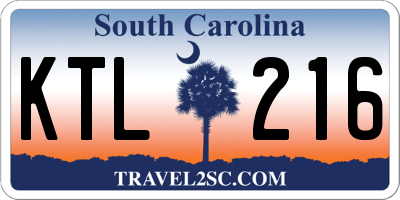 SC license plate KTL216