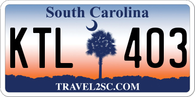 SC license plate KTL403