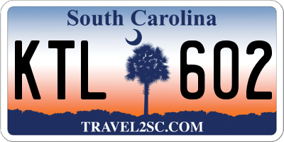 SC license plate KTL602
