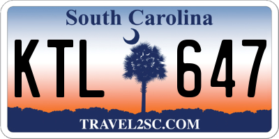SC license plate KTL647