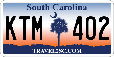 SC license plate KTM402