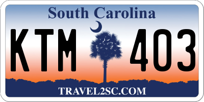 SC license plate KTM403