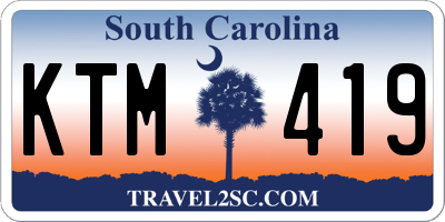 SC license plate KTM419